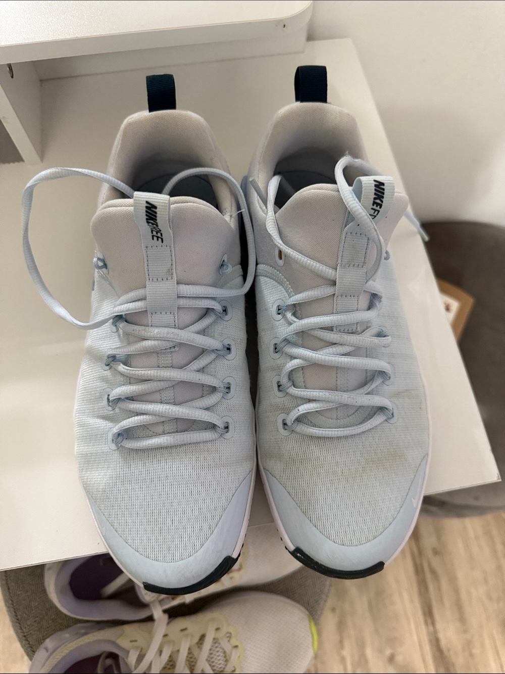 Nike Light Blue and White Running Shoes